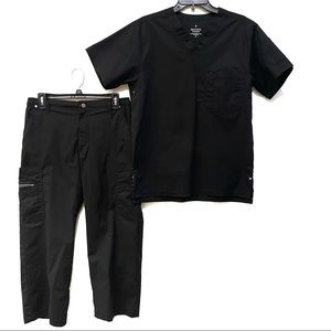 Men's Black Scrubs - Shirt & 2 Pants set